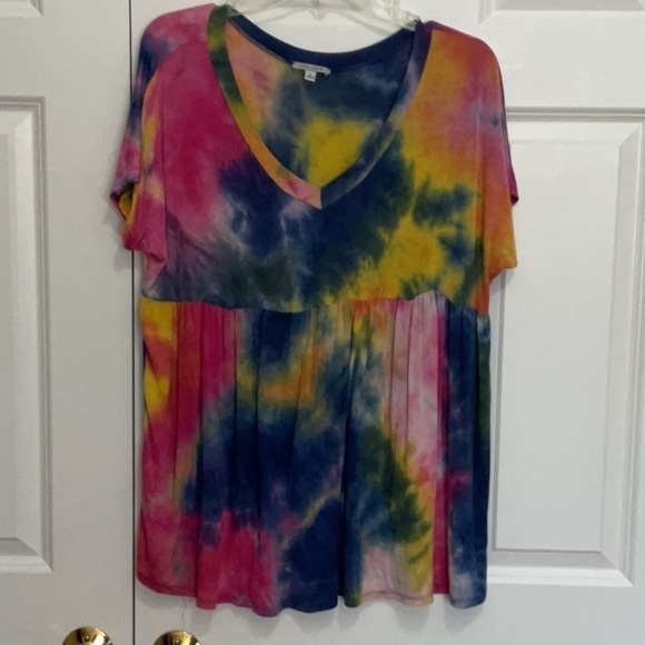 white birch Tops - WHITE Birch Tie Dye Tunic